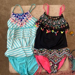 Justice girl’s swim bundle. Two tankini’s